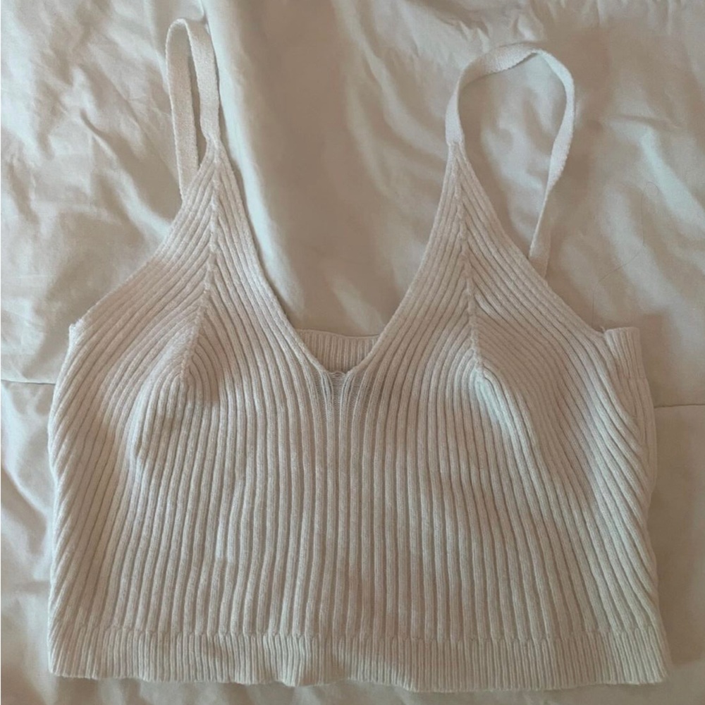 White Ribbed Shein Tank Top size S (fits big)
